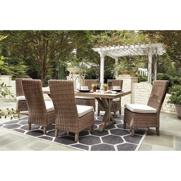 All weather wicker woven 2024 amelie outdoor dining chair